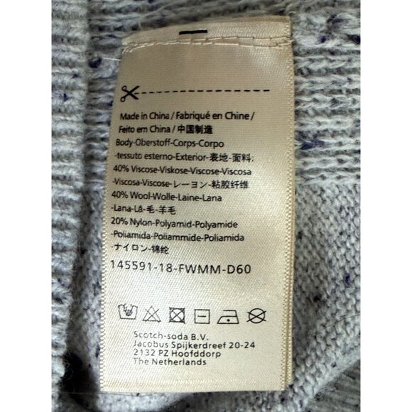 Scotch & Soda Mens Gray Speckled Knit Crewneck Sweater M Wool Blend Warm Casual - Picture 6 of 10